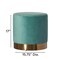 Modern Round Velvet Fabric Standard Ottoman Stool with Gold Base